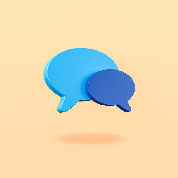 Two Speech Bubble Shapes on Yellow Background - Photo, Image