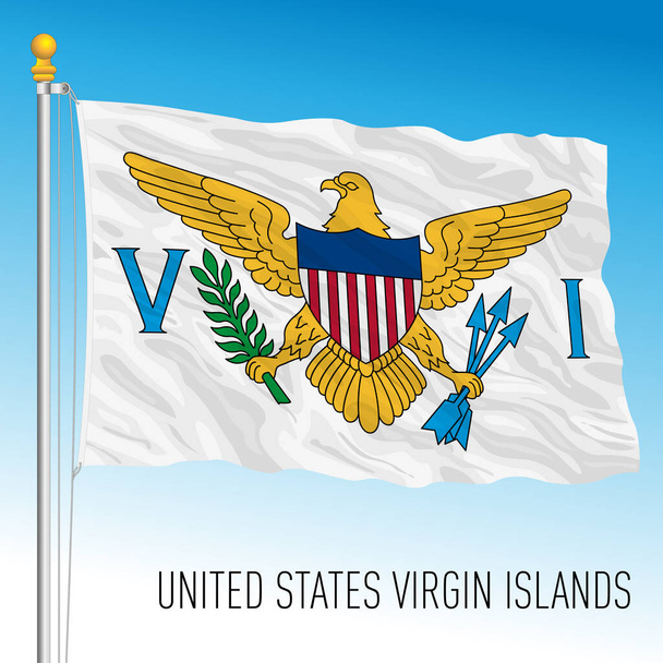 US Virgin Islands territory flag, United States, vector illustration - Vector, Image