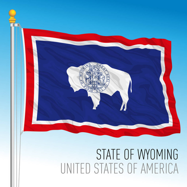 Флаг штата Вайоминг, США, векторная иллюстрация - Вектор,изображение