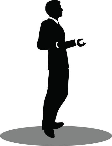 business people meeting standing silhouette - Vector, Image