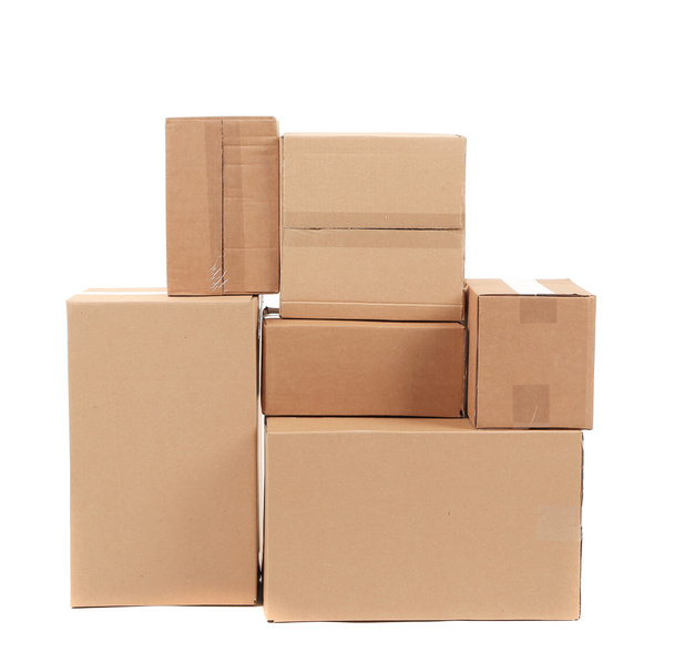 Stacks of cardboard boxes. - Foto, Imagem