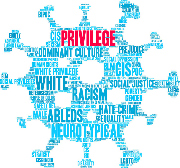 Privilege szó felhő egy fehér háttér.  - Vektor, kép