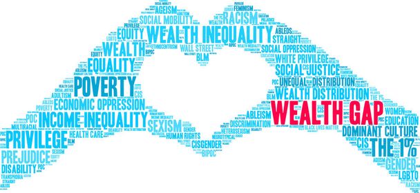 Wealth Gap word cloud on a white background.  - Vector, Image