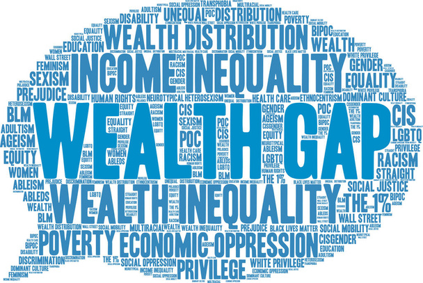 Wealth Gap szó felhő egy fehér háttér.  - Vektor, kép