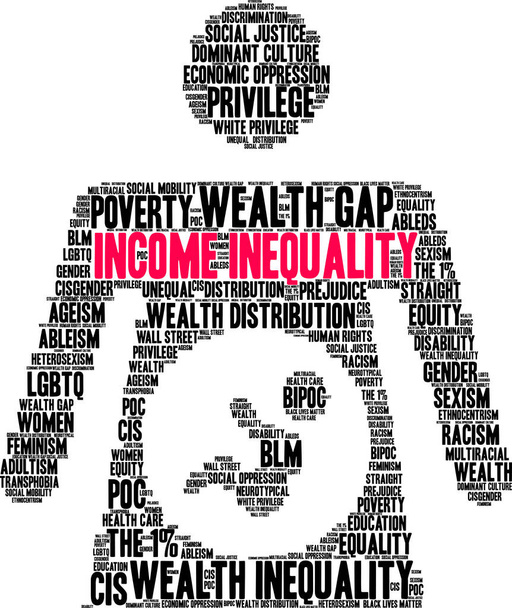 Income Inequality word cloud on a white background.  - Vector, Image