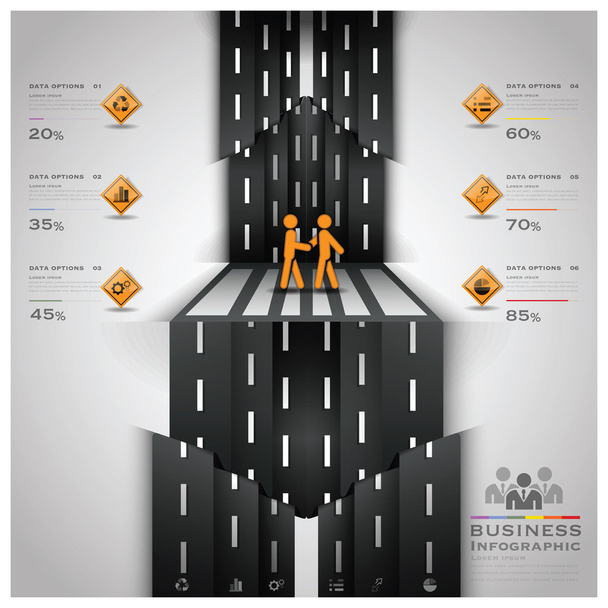 Road And Street Traffic Sign Business Infographic - ベクター画像