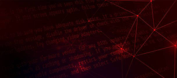 Абстрактный красный фон. Вредоносное ПО или концепция хакерской атаки - Вектор,изображение