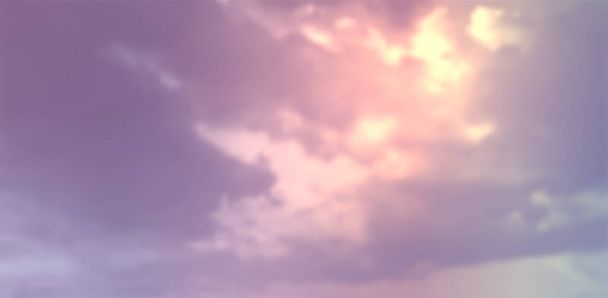 Zeitgenössische abstrakte Farbverlauf Himmel Hintergrund. Lebendige farbige, realistische Vektorwolken - Vektor, Bild