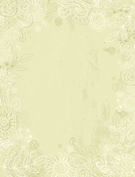 hand draw  flowers on beige background - Vector, Imagen