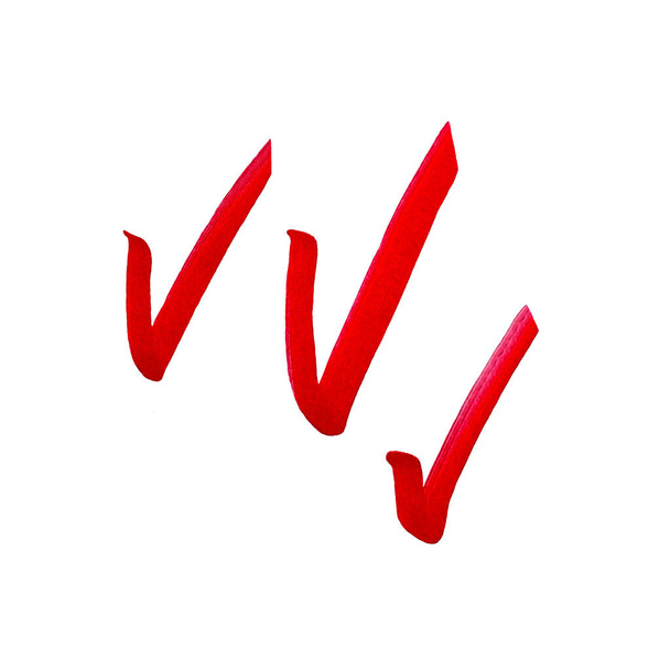 Markeer marker pen pictogram ingesteld met de hand getekend illustratie. Rode vinkje symbool design element. 3D checklist kiezen teken merk. - Foto, afbeelding