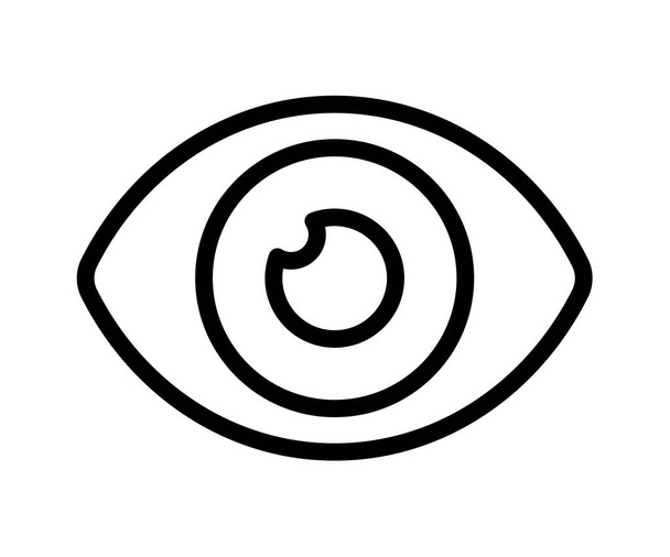 visão ver olho único ícone isolado com esboço linha estilo vetor design ilustração - Vetor, Imagem