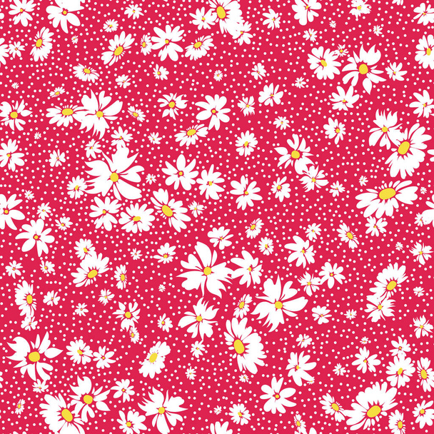 Seamless spring floral pattern with daisies - Vektori, kuva