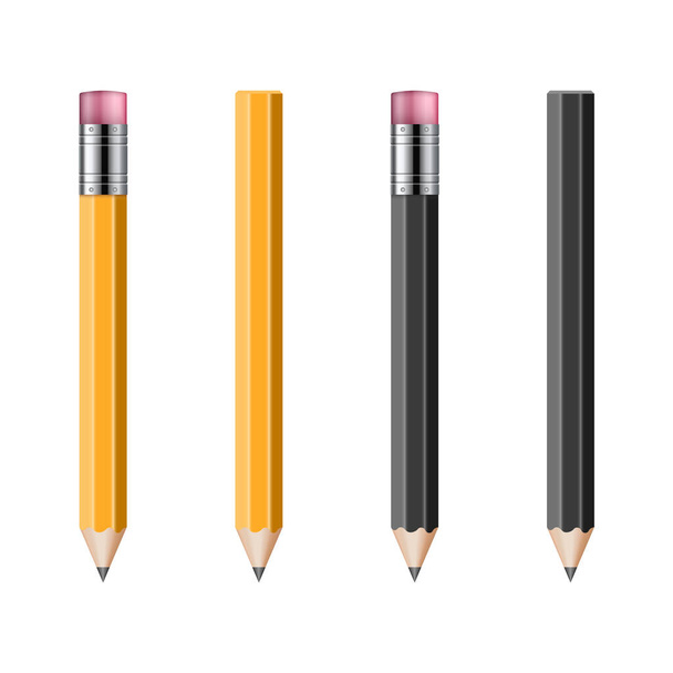 Set of realistic pencils vector illustration isolated on white background - Vetor, Imagem