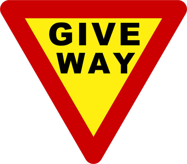 Road sign with give way text - Photo, Image