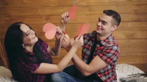 Young Beautiful Couple Having Fun at Sweet Home - Footage, Video