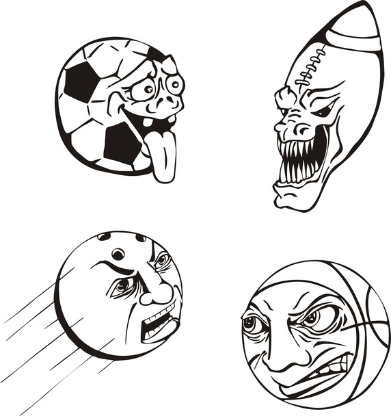 Emotiona bolas de dibujos animados
 - Vector, imagen