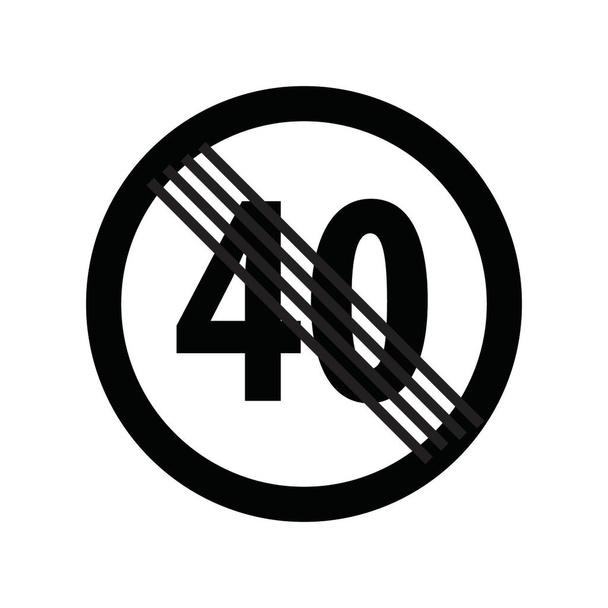 Yol trafik işareti hızı 40 km / saat vektör simgesi 10 eps - Vektör, Görsel