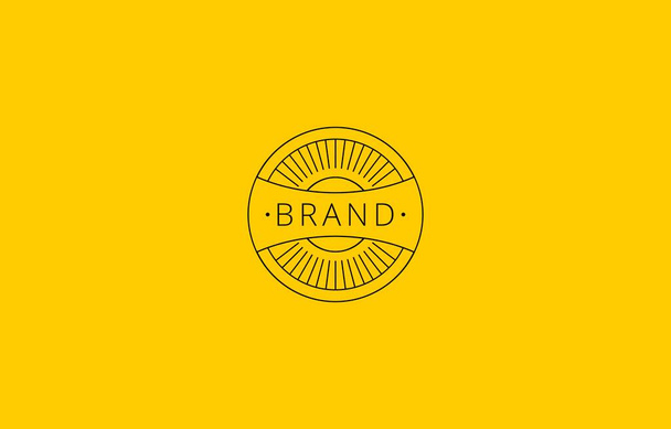 Vector of Circle Sun Sunburst Linear Vintage Logo Template suitable for any business company - Vector, Image
