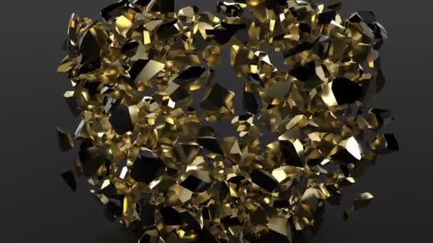 Goldenes Herz Explosion Zeitlupe Schuss 1000fps - Filmmaterial, Video