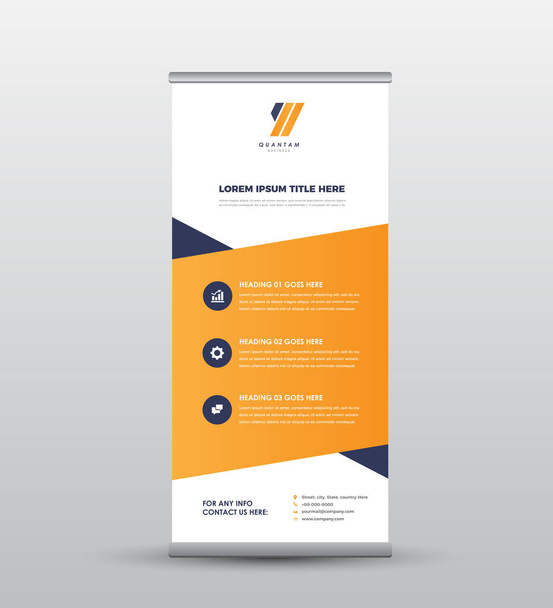 Business aziendale RollUp Banner Design o Stand Up Banner o Vertical Signage o Display Poster Design - Vettoriali, immagini