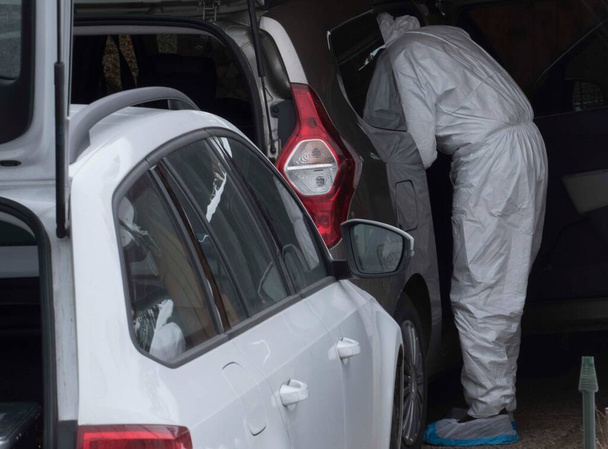 securing evidence in case of a murder, forensics in police work - Foto, Bild
