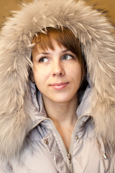 Woman in a gray coat - Fotoğraf, Görsel