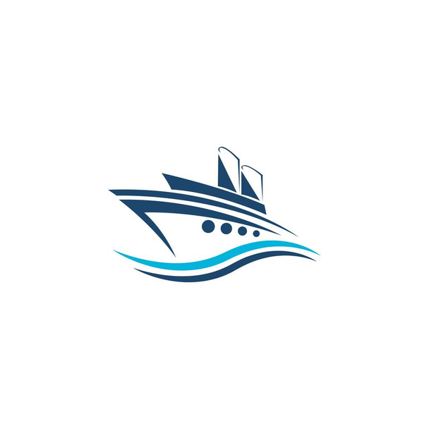 Ilustração do vetor do modelo do ícone do logotipo do navio de cruzeiro - Vetor, Imagem