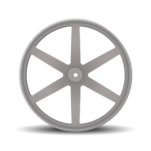 Realistic rim of car alloy wheel. Aluminum wheel isolated on white background - Διάνυσμα, εικόνα