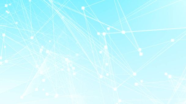 Abstract blue white polygon tech network with connect technology background. Abstract dots and lines texture background. 3d rendering. - Photo, Image