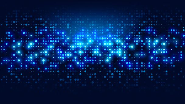 Dot blue pattern screen led light gradient texture background. Abstract  technology big data digital background. 3d rendering. - Photo, Image