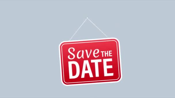 Save the date. Badge, label, Flat stock illustration. - Footage, Video