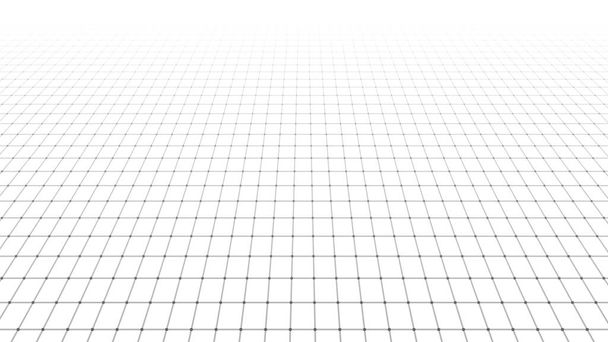 パースグリッドを持つ抽象的な背景。抽象的なワイヤーフレームの風景。白い背景の詳細なライン。3Dレンダリング. - 写真・画像
