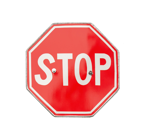 Detener el tráfico señal de prohibición roja en el fondo blanco - Foto, imagen