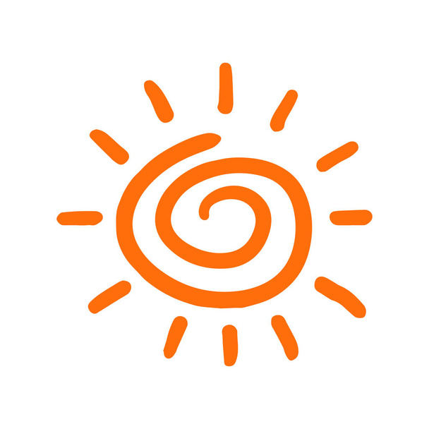 Icône soleil en spirale sur fond isolé - Vecteur, image