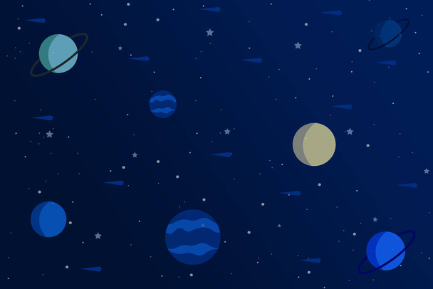 Planetas coloridos fondo con estrellas - Vector, Imagen
