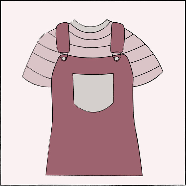 стиль комбинезон платье ретро винтажная мода - Вектор,изображение