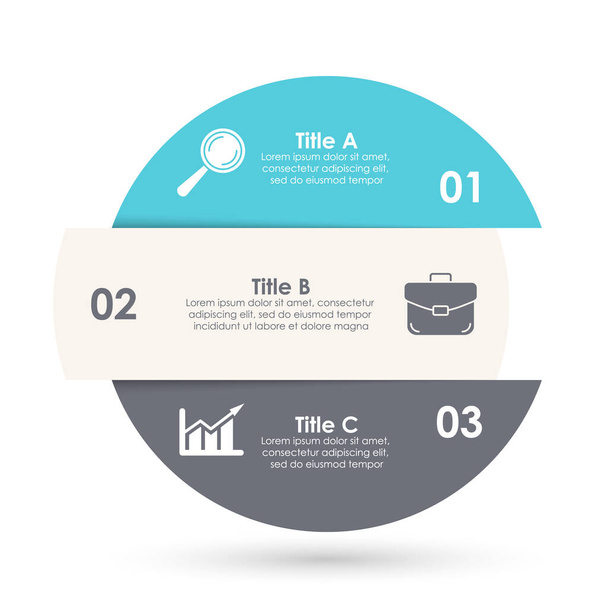 Vector infographic with 3 steps, options or processes. Template for diagram, graph, workflow, web design. Business concept isolated on white background. - Vektor, kép