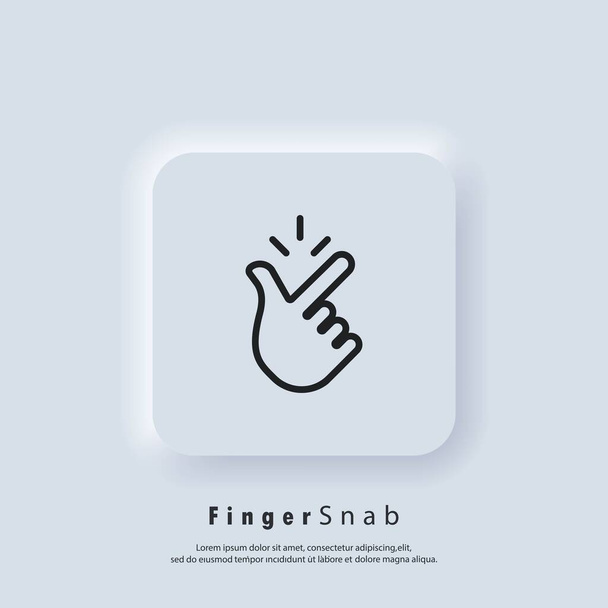 Snap of fingers. Finger snap icon. Easy icon. Finger snapping line sign. Vector. UI icon. Neumorphic UI UX white user interface web button. - Vector, Image