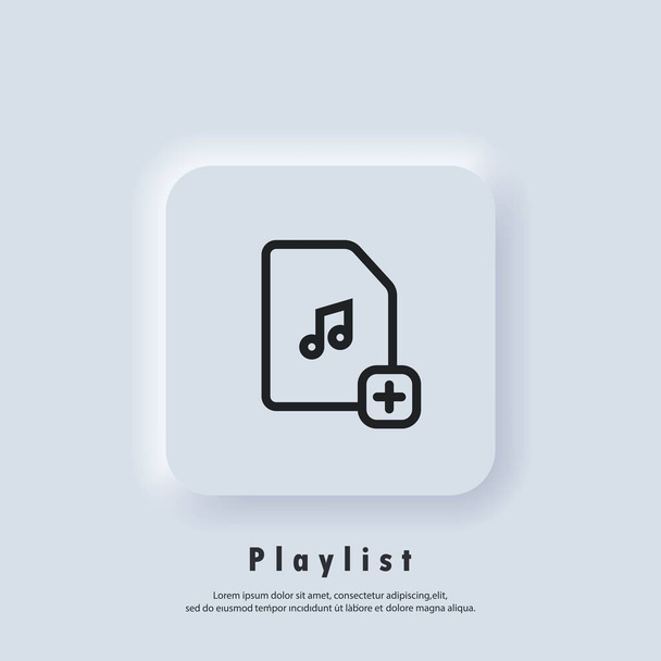 Favourite playlist icon. Songs. Music player. Playlist logo. Vector. UI icon. Neumorphic UI UX white user interface web button. - Vector, Image