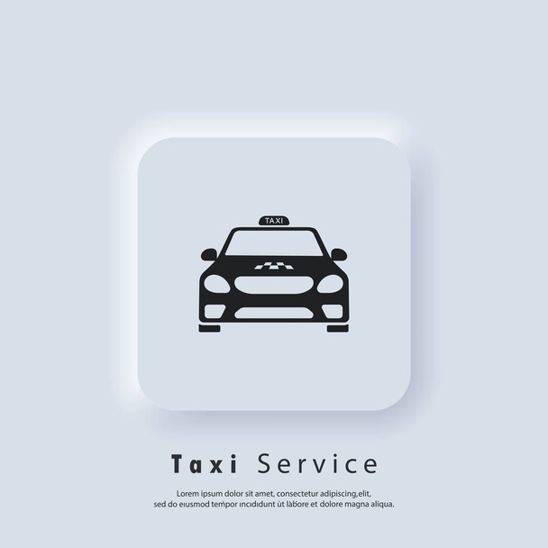 タクシーアイコン。タクシーサービス。タクシーのロゴ。車、車、ドライバー。ベクトル。UIアイコン。新変調UI UXホワイトユーザーインターフェイスのウェブボタン.新変則主義 - ベクター画像