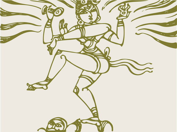 Rysunek lub szkic Pana Shiva i Parvati edytowalny zarys ilustracji - Wektor, obraz