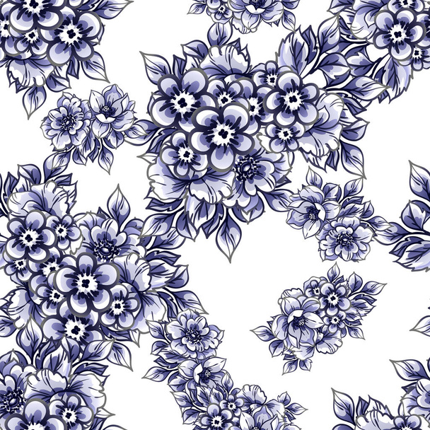 Abstract seamless vector pattern background with flowers - Wektor, obraz