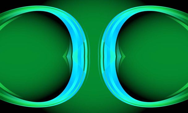Fundo ciano elegante com formas simétricas isoladas em verde, conceito de design de fundo abstrato - Foto, Imagem