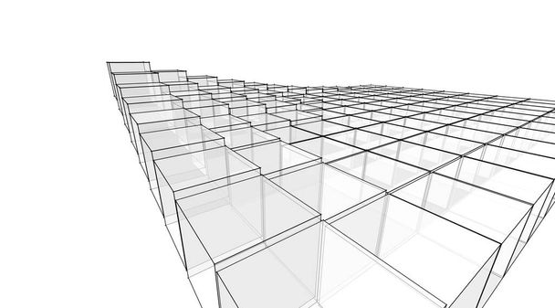 kockák absztrakt geometria 3d renderelés - Fotó, kép