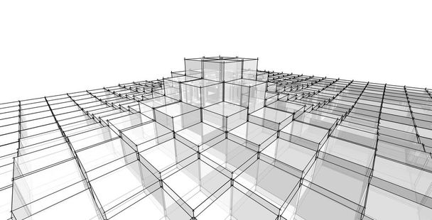 kostky abstraktní geometrie 3D vykreslování - Fotografie, Obrázek