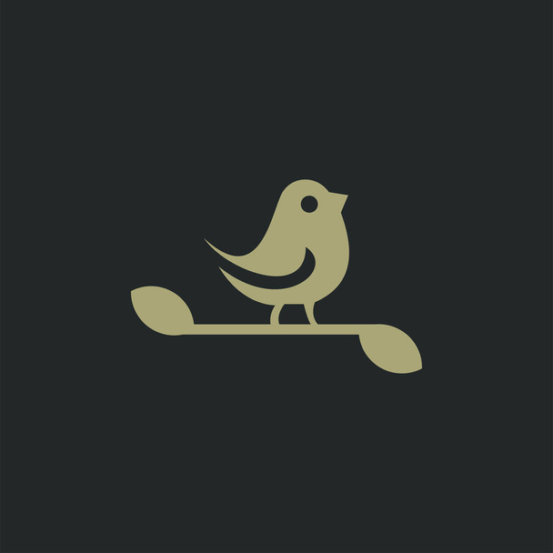 Flying Bird vector logo. Luxury bird, eagle, hawk, vector line logotype design. - Vector, Image