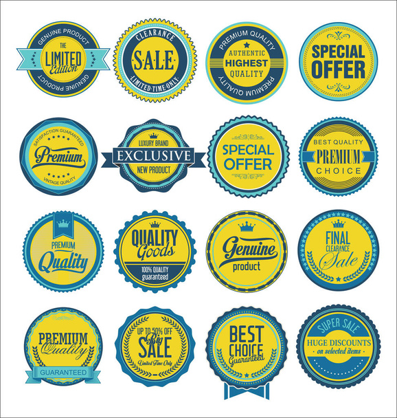 Collection of vintage labels for sale and businesses - Vector, Image