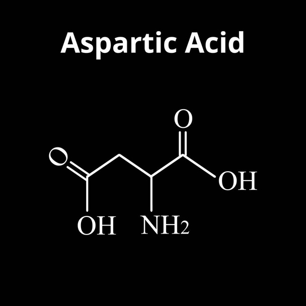 Аспарагінова кислота це амінокислота. Хімічна молекулярна формула аспаргінова кислота це амінокислота. Векторні ілюстрації на ізольованому фоні
 - Вектор, зображення