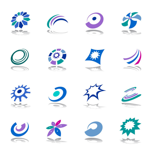 Circular rotation and motion in design elements. Abstract icons set. Vector art. - Vector, Image