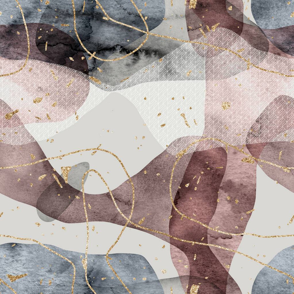 Бесшовные минималистские абстрактные краски и золотые пятна - Фото, изображение